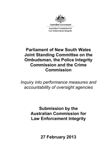 NSW Inquiry into performance measures and accountability of