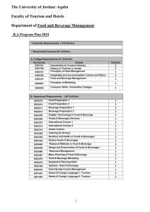 Study Plan - Faculty of Tourism and Hospitality :: Aqaba