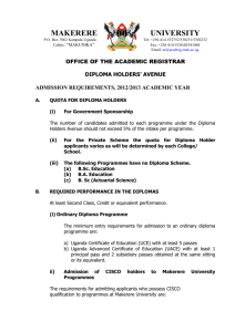 a. quota for diploma holders