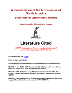 Bibliography: A classification of the bird species of South America
