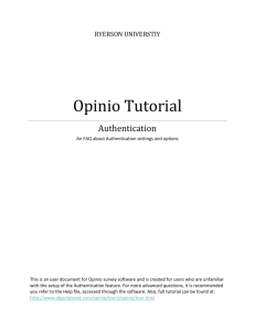 Opinio Tutorial - Authentication