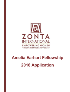Amelia Earhart Fellowship A Zonta International Program Funded