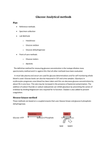 Glucose Analytical methods