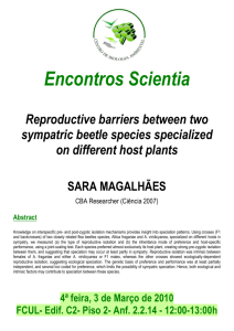 Encontros Scientia Reproductive barriers between two sympatric