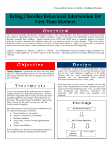 Eating Disorder Behavioral Intervention for First-Time Mothers