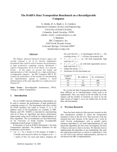 DARPA Data Transposition benchmark on a reconfigurable computer