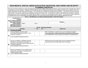 DSHS MEDICAL SPECIAL NEEDS EVACUATION, RECEPTION