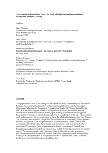 An Assessment-Recognition Matrix for Analysing Institutional