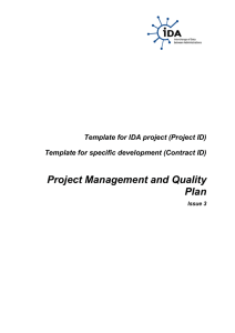 Project Management and Quality Plan