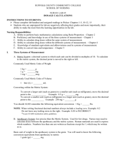 Dose Calculations - Suffolk County Community College