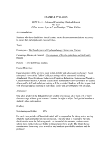 EDPY 6443 – Advanced Counseling Child/Adolescent