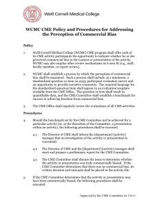 WCMC CME Policy and Procedures for Addressing the Perception