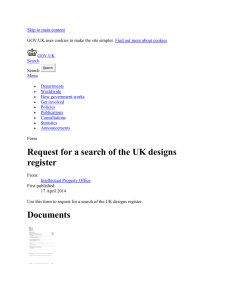 Request for a search of the UK designs register - Publications