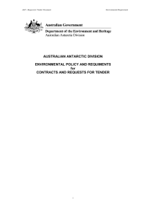 The AAD Environmental Policy - Australian Antarctic Division
