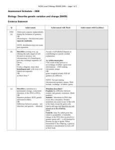 Level 2 Biology (90459) Assessment Schedule 2008