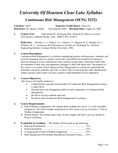 Risk Management Syllabus - University of Houston