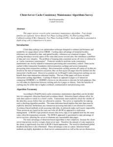 Client Server Cache consistency Algorithms