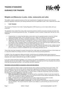 Weights and Measures in pubs, clubs