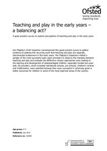 Teaching and Play in the Early Years - a balancing act
