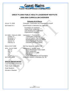 GREAT PLAINS PUBLIC HEALTH LEADERSHIP INSTITUTE 2008