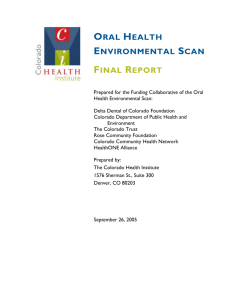 Oral Health Environmental Scan