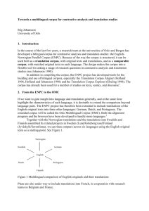 Towards a multilingual corpus