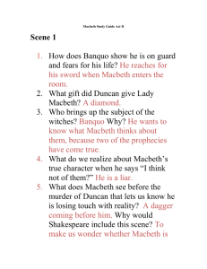 Macbeth Study Guide Act II Scene 1 How does Banquo show he is
