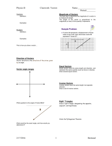 Notes - Vectors