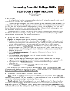 TEXTBOOK STUDY READING