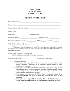 Rental Agreement - Muncie Unity Center