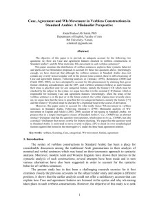 Case, Agreement and Wh-Movement in Verbless Constructions in