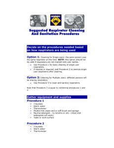 Suggested Respirator Cleaning and Sanitation