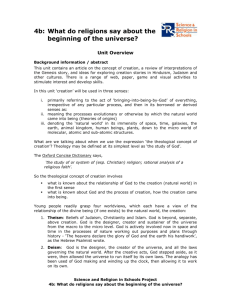 4b What do religions say about the beginning of the universe