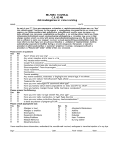 CT SCAN Questionnaire and Acknowledgement