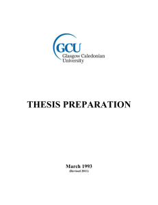 Thesis Preparation Guidelines - Glasgow Caledonian University