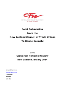 New Zealand Council of Trade Unions Submission June 2013 UPR