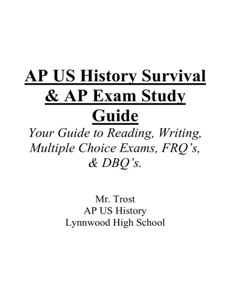 Apush Writing Study Survival Guide Ap Us History