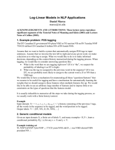 Log-Linear Models in NLP Applications