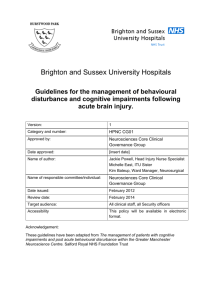 Guidelines for the management of behavioural disturbance and