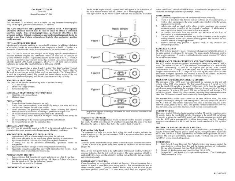 One Step COT Test Kit