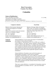 Colombia - Basel Convention