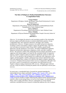 The Role of Religion in Medical Rehabilitation Outcomes