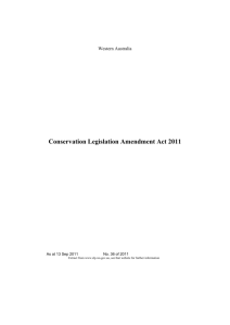 Conservation Legislation Amendment Act 2011