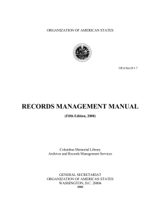 Records Management Manual - Organization of American States