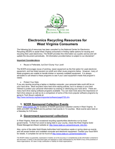 Electronics Recycling Resources for West Virginia Consumers and