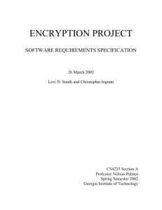 ENCRYPTION PROJECT - Levi D. Smith Games and Entertainment