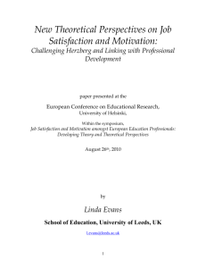 New Theoretical Perspectives on Job Satisfaction