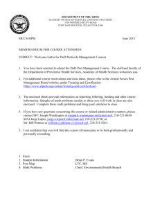 Letter - Armed Forces Pest Management Board