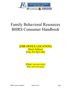 Family Behavioral Resources - This area is password protected
