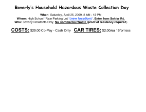 Beverly`s Household Hazardous Waste Collection Day When